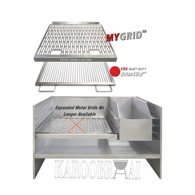 Medium Insert with Back - Coastal Grade 304 Stainless Steel Braai – with Optional Personalisation Options