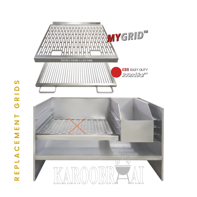 Replacement Coastal Grade 304 & Grade 3CR12 Stainless Steel Braai Grids
