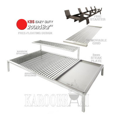 KarooBraai© Stainless Steel Classic Braai with Ember Grate & Steak Plate - Price on Request Only - Image 2