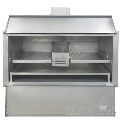 Grade 304 St/Steel Double Grid Built-In Braai with Fire Box – with Personalisation Grid & Firebox Options