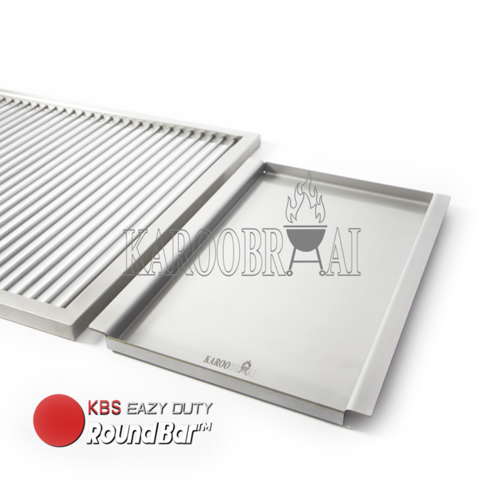 EazyDuty RoundBar™ Stainless Steel Braai Grid with Steak Pan Combo - Pricing on Request