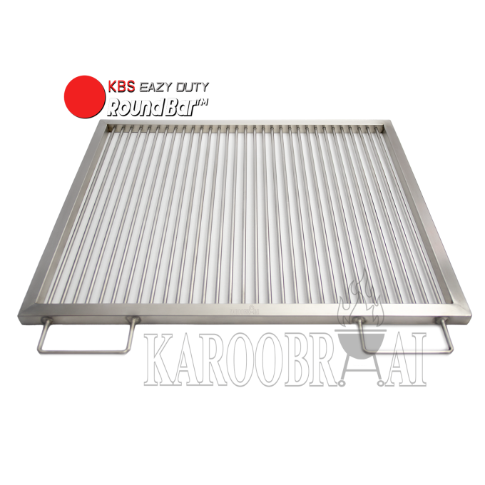 KarooBraai™ EazyDuty RoundBar™ Braai Grids with Handles - 8mm Grade 304 Stainless Steel