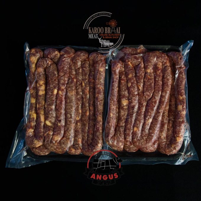 Grass Fed Angus Beef Cheese Wors 2kg