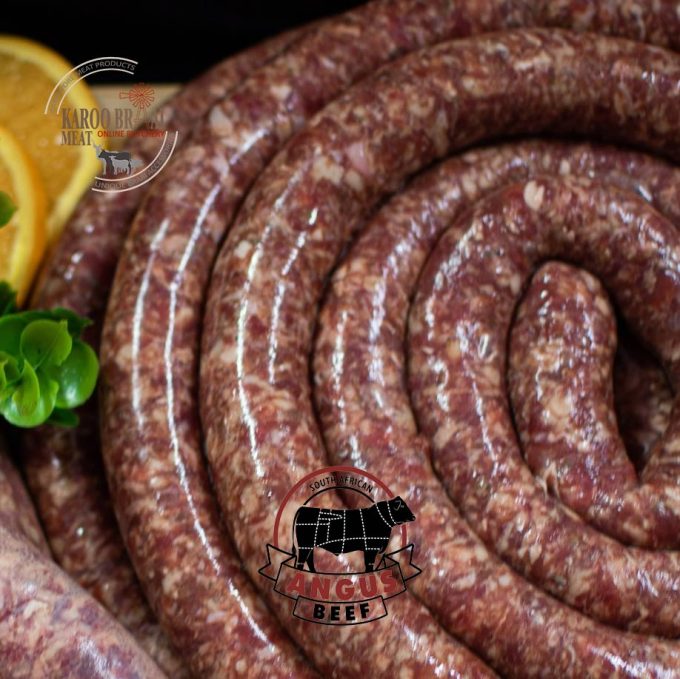 100% Pure Grass Fed Angus Beef Wors 2kg