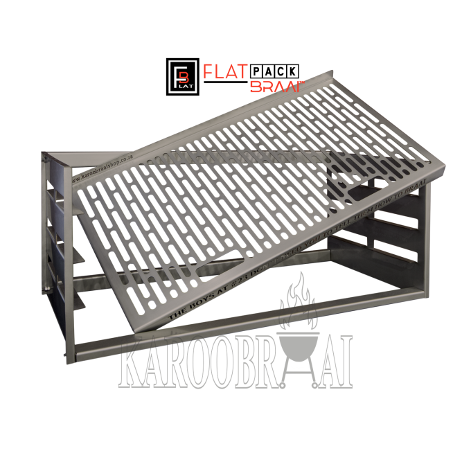 * KarooBraai™ Insert Braai with Grid – FLAT PACK™ with Optional Ember Pan & Grid - Price on Request