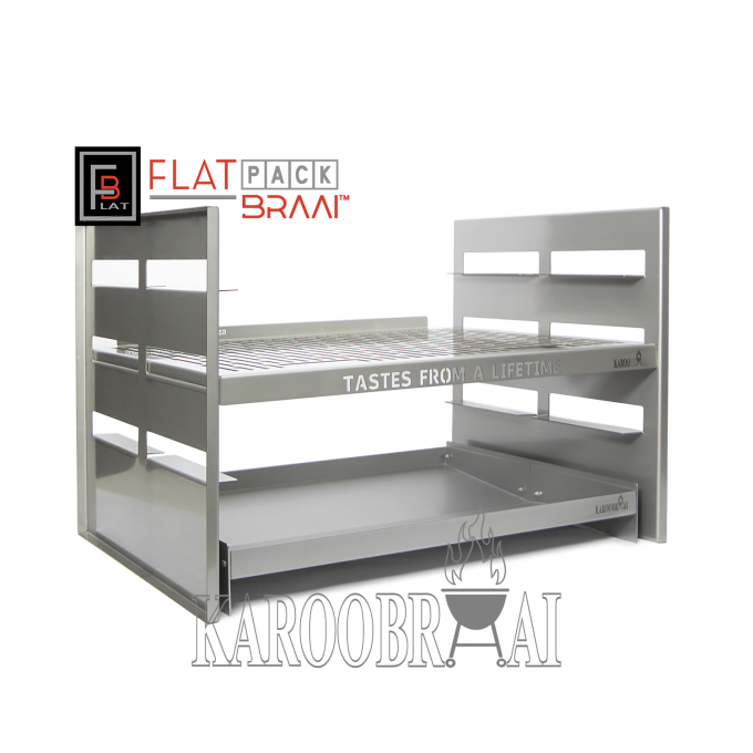 KarooBraai™ Wall Mount Braai with Grid – FLAT PACK™ with Optional Ash Pan - Price on Request