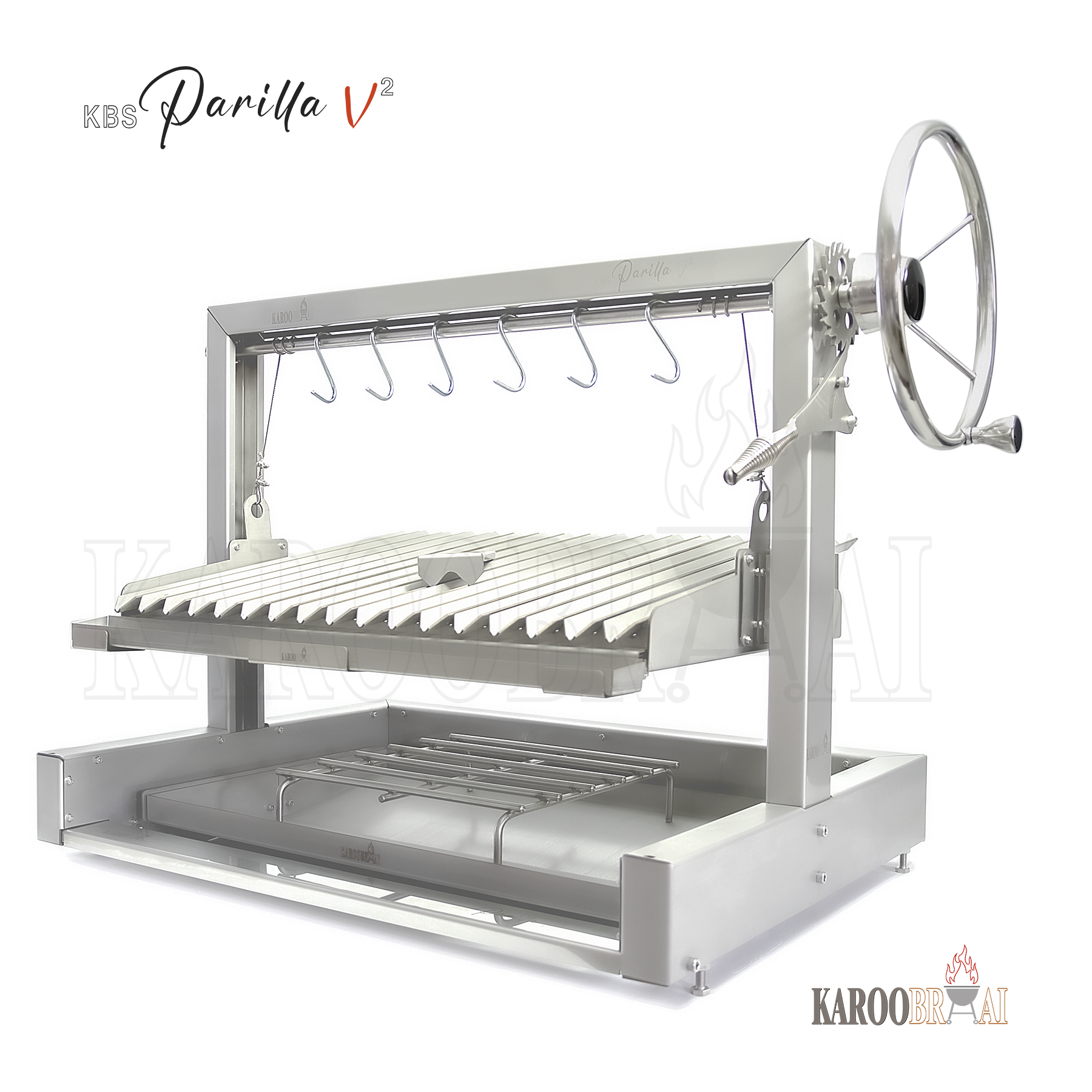 1200mm Argentinian Santa Maria Parilla V2 by KarooBraai™ – Grade 304 Stainless Steel