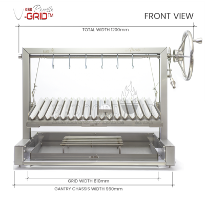 1200mm Argentinian Santa Maria Parilla V2 by KarooBraai™ – Grade 304 Stainless Steel