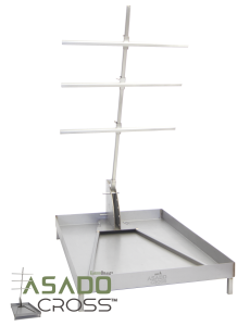 Quality KarooBraai™ Single Frame Stainless Steel Large Asado Cross Stand with Base & Drip /Ember Pan