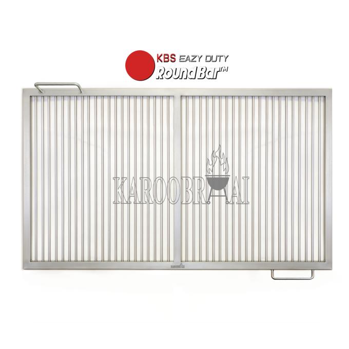 Large KarooBraai™ EazyDuty RoundBar™ Braai Grids with Handles - 8mm Grade 304 Stainless Steel