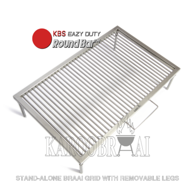 Custom Grade 304 Stainless Steel Stand-Alone Braai Grids with Removable Legs - Pricing on Request