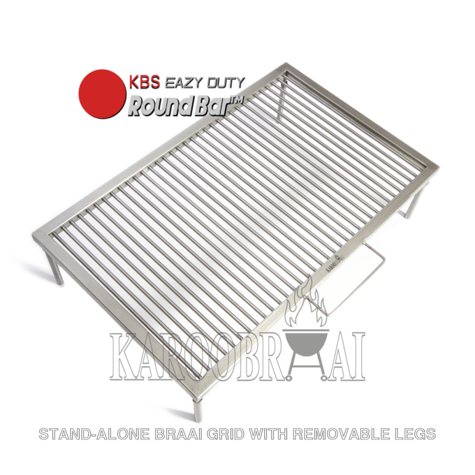 Custom Grade 304 Stainless Steel Stand-Alone Braai Grids with Removable Legs - Pricing on Request