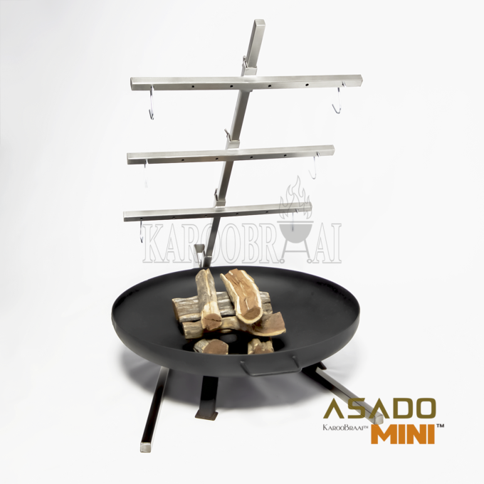 KarooBraai™ Stainless Steel MINI Asado with Firebowl Combo – Price on Request