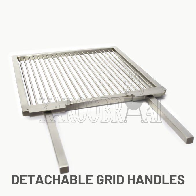 EazyDuty RoundBar™ Free-Floating Design Stainless Steel Braai Grid with Detachable Handles