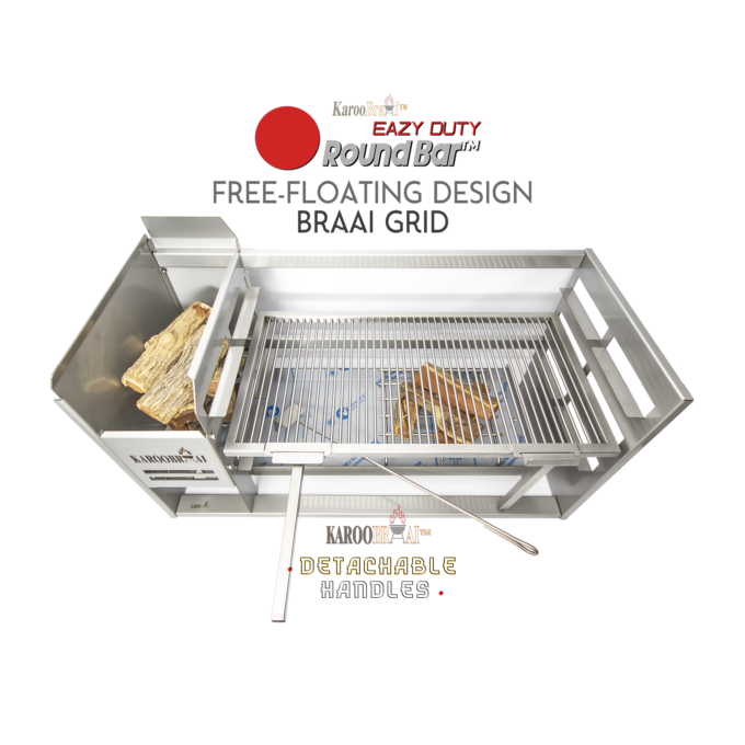 * KarooBraai™ Free-Floating Design Stainless Steel Braai Grid with Detachable Handles - Price on Request