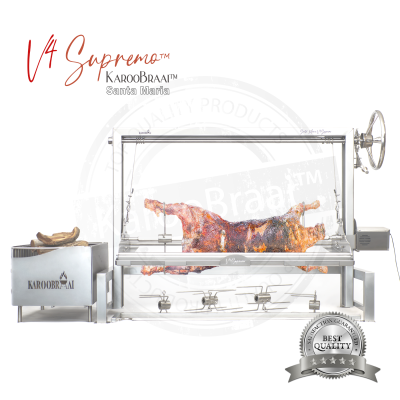 2000mm KarooBraai™ Argentinian Santa Maria V4 Supremo with Full Spit & Xtra Large Brasero & Many Extras