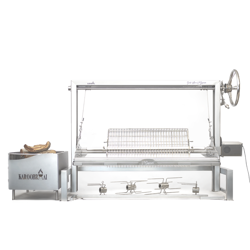 2000mm KarooBraai™ Argentinian Santa Maria V4 Supremo with Full Spit & Xtra Large Brasero & Many Extras