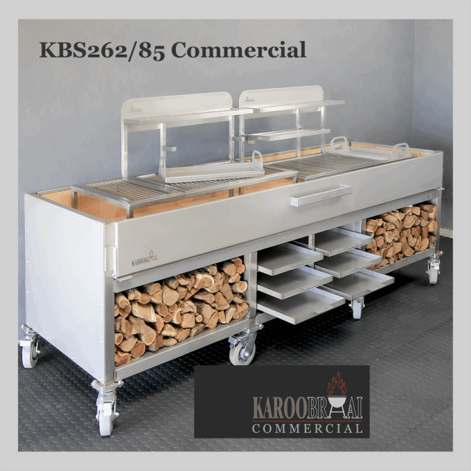 KBS262/85 Commercial Mobile with Classic Braais, Hearth & Resting Pans