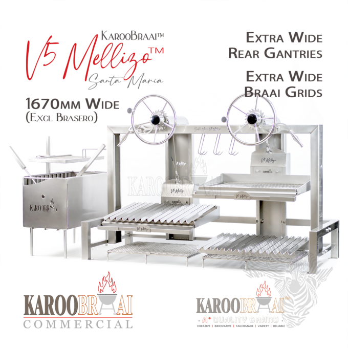 KarooBraai™ Extra Wide 1670mm Pro-Line Argentinian Santa Maria V5 Millezo™