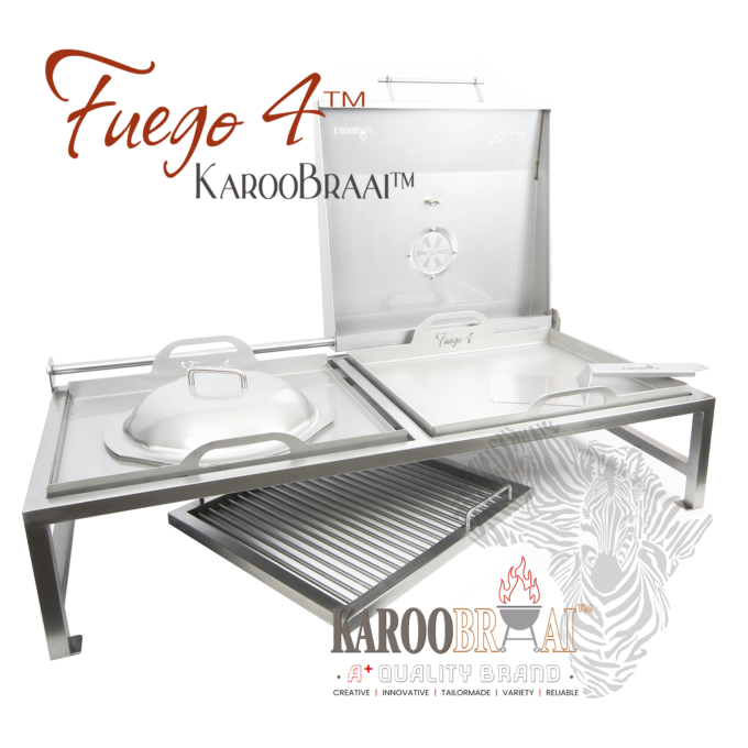 KarooBraai™ FUEGO-4 Classic Braai with Paella & Grid Lid